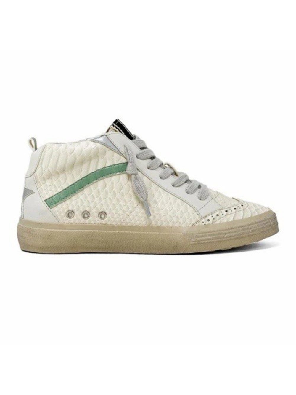 Shu Shop Riley High Top Sneaker Size 10 Cream Snakeskin Neutral No Tie Slip On